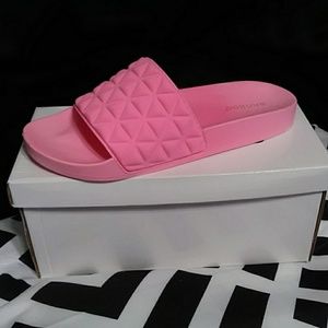 Neon Pink Slides NWT